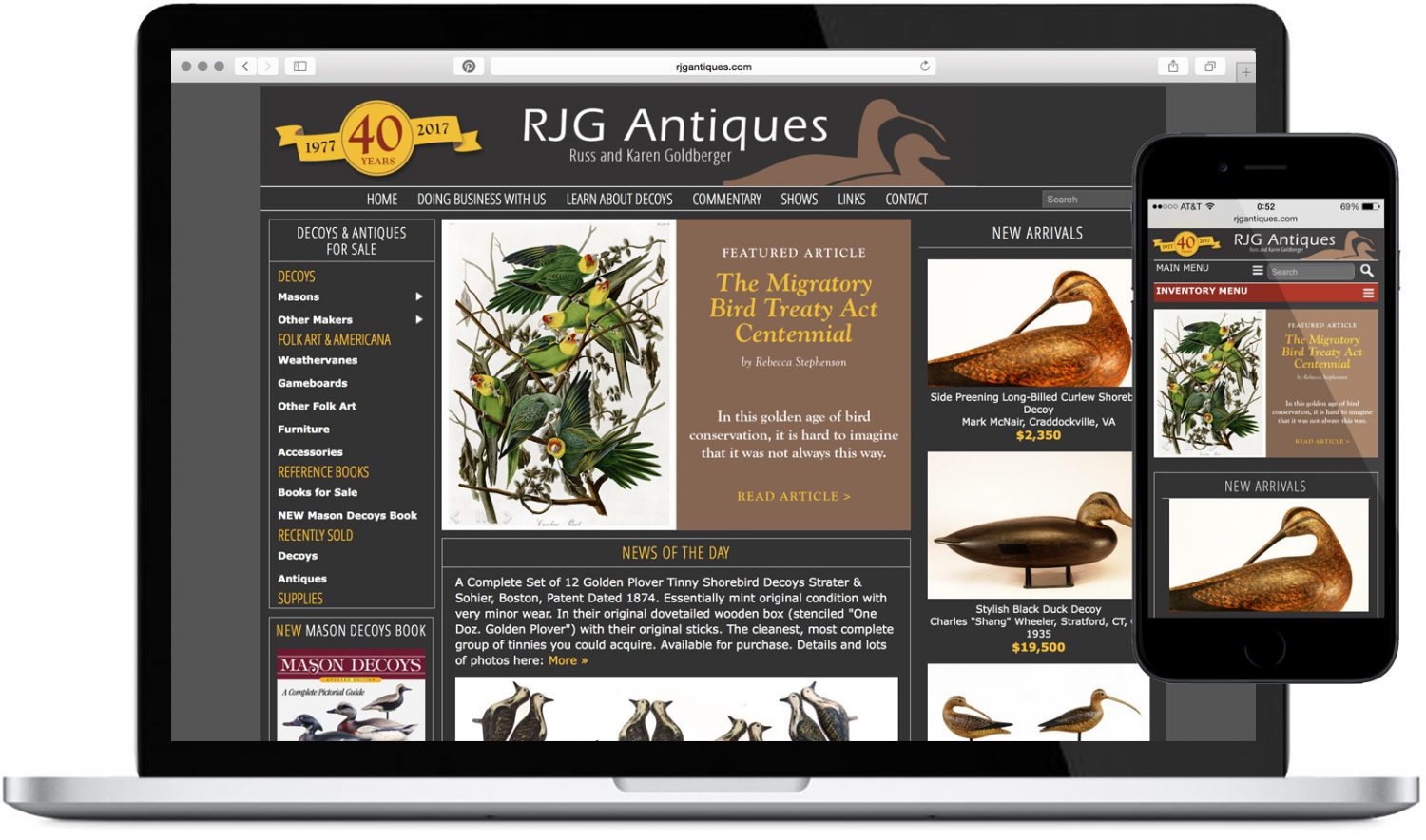 RJG Antiques Website