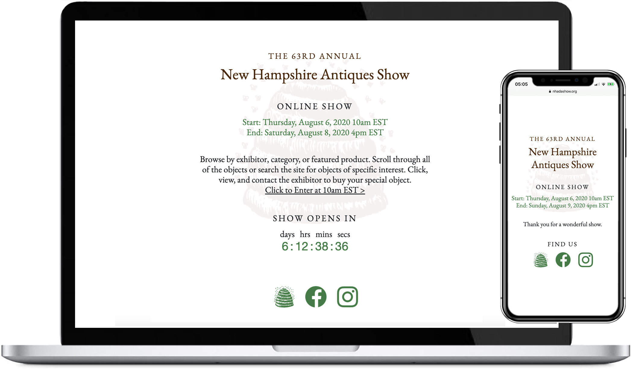 New Hampshire Antiques Show - Splash Page