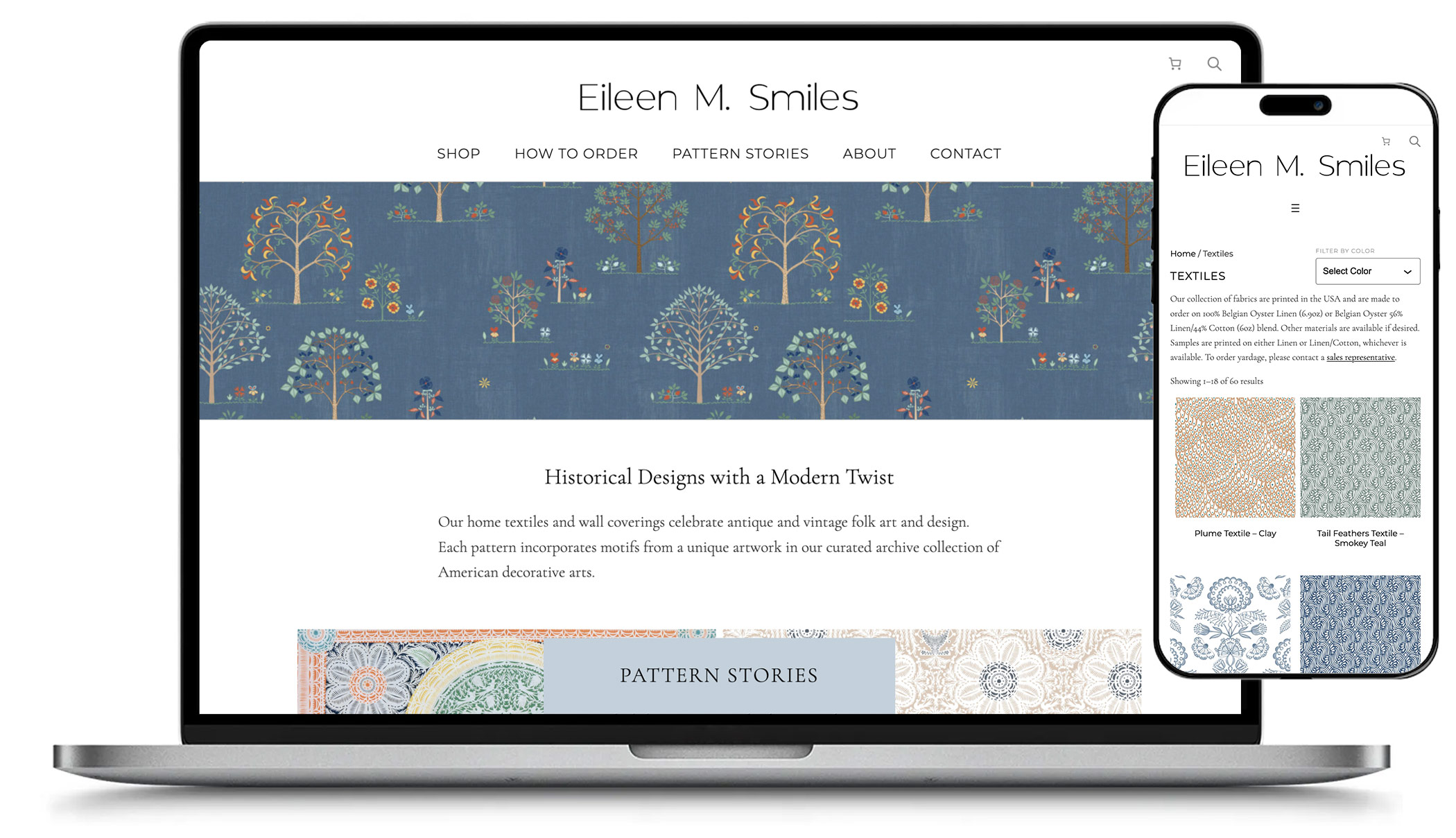 Eileen M. Smiles Website Design - Desktop and Mobile